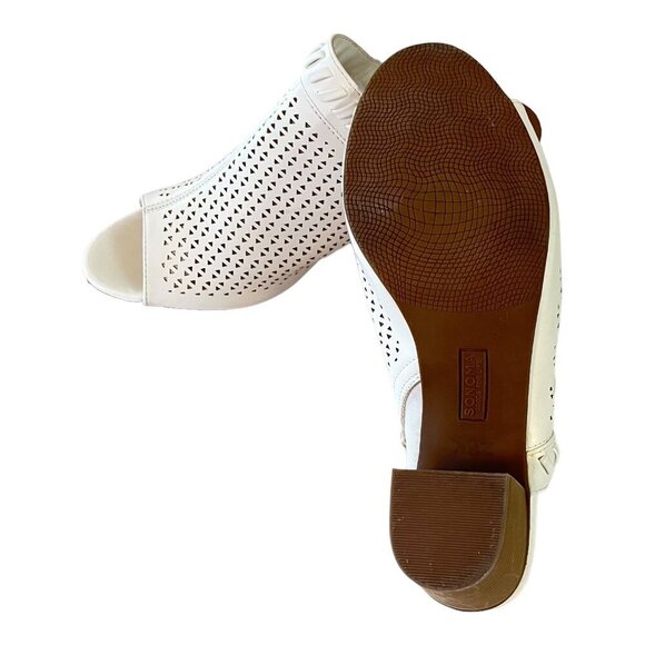 Sonoma Womens Vitalize Open-Toe Block Heel Mules Size 7.5 White Faux Leather - Picture 4 of 7